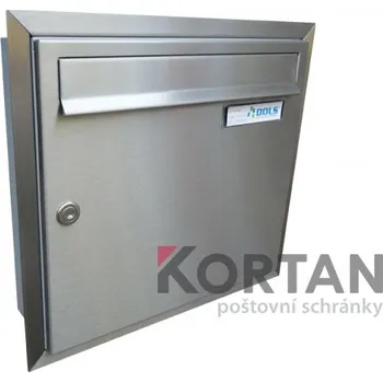 Poštovní schránka 1x poštovní schránka A-01 se jmenovkou k zazdění do sloupku + orámování L profilem - NEREZ