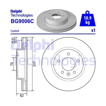Brzdový kotouč Brzdový kotouč DELPHI BG9006C