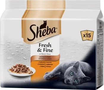 Krmivo pro kočku heba Fresh & Fine Drůbeží výběr ve šťávě 15 x 50 g