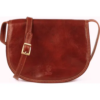 Hnědá velká kožená crossbody kabelka MAX