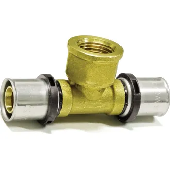 Vodovodní potrubí PipeTec Deutschland Mosazná lisovací spojka T 16x2 / 1/2" IG / 16x2 TH