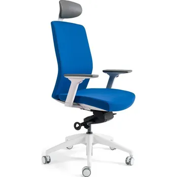 Kancelářská ergonomická židle BESTUHL J2 WHITE SP — více barev, s podhlavníkem Modrá 214