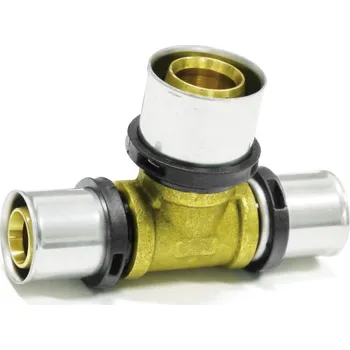 Vodovodní potrubí PipeTec Deutschland Mosazná lisovací spojka T 16x2 / 20x2 / 16x2 TH