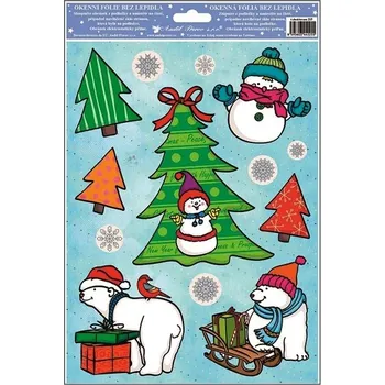 Vánoce Anděl Okenní fólie Merry Christmas 30x20cm motiv 1