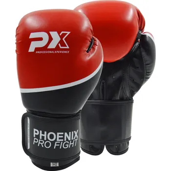 Boxerské rukavice Phoenix BOXERSKÉ RUKAVICE PX PRO FIGHT PU ČERNO-ČERVENÉ Barva: Černá, Velikost: 8oz