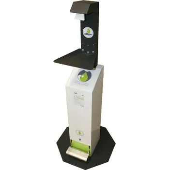 Dezinfekce Bezdotykový stojan na dezinfekci rukou. Černý, vanička 1 | CORYNOR