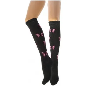 Dámské ponožky Podkolenky motýlek, Velikost: UK- 4-7, EU ( 37-42 ), Barva Šedá Gift3 KH11