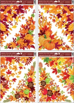 Okenní dekorace Anděl Přerov Podzimní listí 963 okenní fólie 4 ks