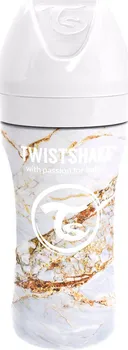 Kojenecká láhev Twistshake Anti-Colic nerezová 330 ml mramorově bílá