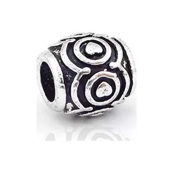 Přívěsek miXL.cz Kovové korálky s velkým průvlekem Srdíčka v kroužcích