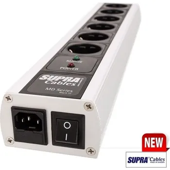 Přepěťová ochrana SUPRA Mains Block MD06-EU/SP Mk3.1 SWITCH (3- stupňová přepěťová ochrana se SUPRA NIF filtrem a vypínačem)