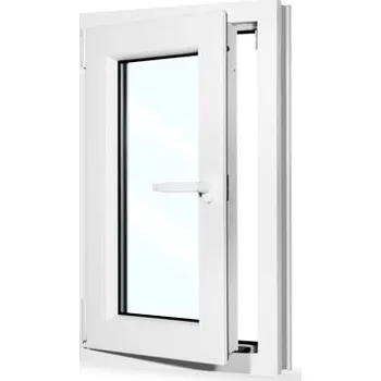 Okno Plastové okno 50x80 cm (500x800 mm) | Bílé | Otevíravé i sklopné | Levé | 6 komor | 80 mm