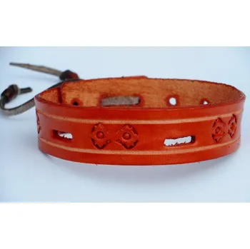 Náramek Kožený náramek č.3 Barva: Oranžová