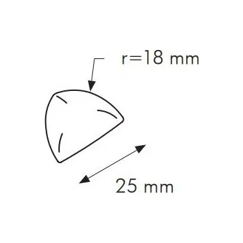 Obklad TR Pistacchio Cod. F RAL 1108030 - venkovní roh 2,5x2,5 zelená lesklá 0022F64