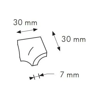 Obklad IN Perla Cod. C RAL 7004 - vnitřní roh 2,5x2,5 šedá matná 0011C22