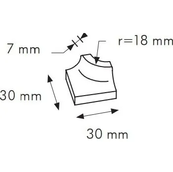 Obklad IN Lilla Cod. D RAL 7047 - venkovní roh 2,5x2,5 šedá matná 0011D34