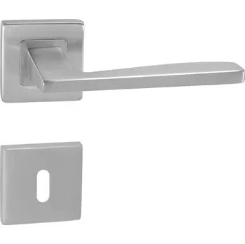 Dveřní kování Rozetová klika M&P kování MP - MODERNA - HR nerez Provedení: klika/klika + rozety WC, Povrch: BN - broušená nerez 8584138394344