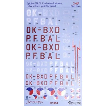 Plastikový model Tally Ho! 1/72 Spitfires Mk.IX (Police AF, post-War) Part 2