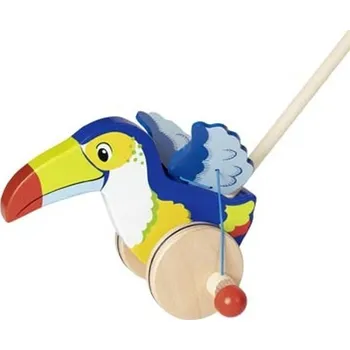 Dřevěná hračka Jezdík na tyči - Tukan dřevěný (Goki) - Doprodej