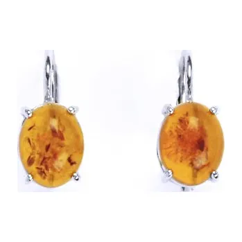 Náušnice Stříbrné náušnice s jantarem 9 x 7 mm, NK 1244