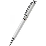 Kuličkové pero Art Crystella, bílá s bílými krystaly Swarovski ve středu těla