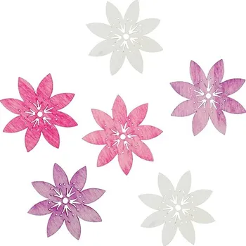 Dřevěné květy 6 cm, 6 ks 3933