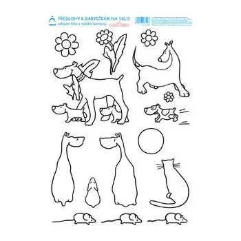 Předlohy k barvičkám na sklo Pejskové