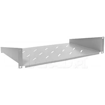 Racková skříň Jednostranná police do rack 19" 450mm (2U, větraná, bílá)