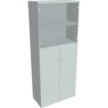 Kancelářský vozík HOBIS kancelářská policová skříň - SZ 5 80 11, zámek Huwill, šedá + doprava zdarma