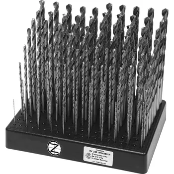 Vrták NÁSTROJE CZ Sada vrtáků 91-dílná 1,00-10,00x0,1mm dlouhá řada DIN340 RN HSS, stojánek plastový