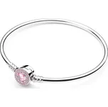 Elenys stříbrný náramek na přívěsky Křišťálové růžové kouzlo Velikost: 16 cm