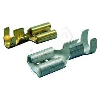 OBJÍMKA KABELOVÁ PLOCHÁ mosazná 6,35x0,8 (25 ks)