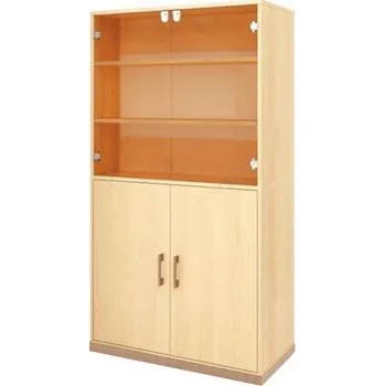 Šatní skříň Vysoká skříň NATURO s policemi a 2 dveřmi/sklo (více barev) Bříza