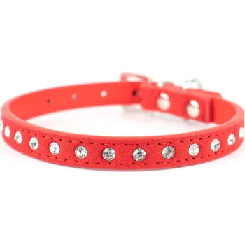 Obojek pro psa Vsepropejska Jewel obojek pro psa s kamínky | 18 - 40 cm Barva: Červená, Obvod krku: 31 - 40 cm