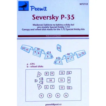 Plastikový model Peewit 1/72 Canopy mask Seversky P-35 (SP.HOBBY)