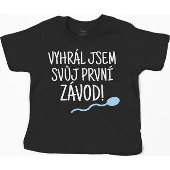 Pánské tričko Tričko VYHRÁL JSEM SVŮJ PRVNÍ ZÁVOD Barva: Bílá, Velikost: 134 (8 let)