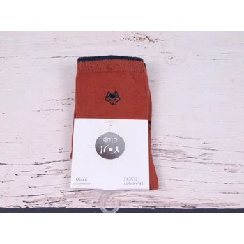 Ponožky YO skořicové barvy s hlavou vlka velikosti ponožek: 15-17 (EUR vel. 23-26)