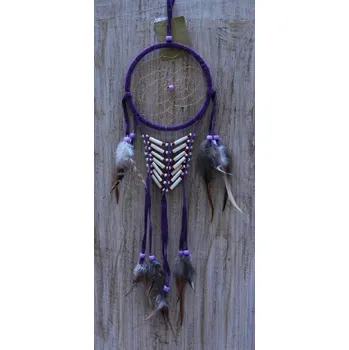 Lapač snů Lapač snů č.54 fialový, délka 50cm průměr 12cm