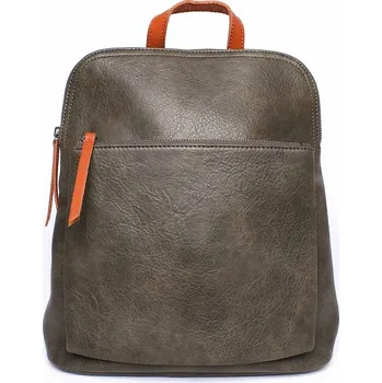 Městský batoh Tmavězelený (khaki) batoh/crossbody kabelka FLORA&CO H6780, obsah 8 l