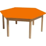 Dětský přírodní stůl BUK - šestiúhelník + barevná deska 120 cm
