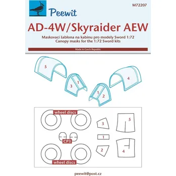 Plastikový model Peewit 1/72 Canopy mask AD-4W/Skyraider AEW (SWORD)