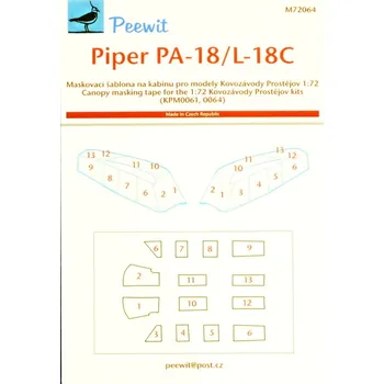 Plastikový model Peewit 1/72 Canopy mask Piper PA-18/L-18C (KP)