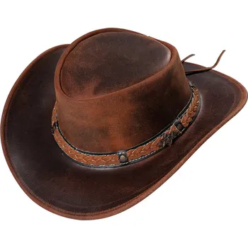 Vybavení pro jezdce kožený westernový klobouk BUTCH Velikost: S