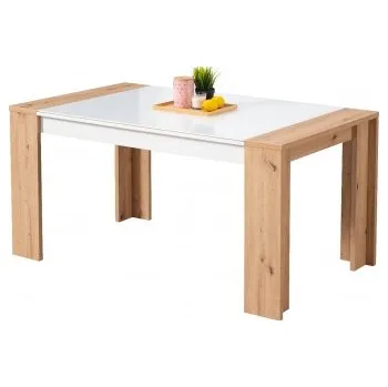 Jídelní stůl Jídelní stůl Embra - dub artisan/bílý lesk