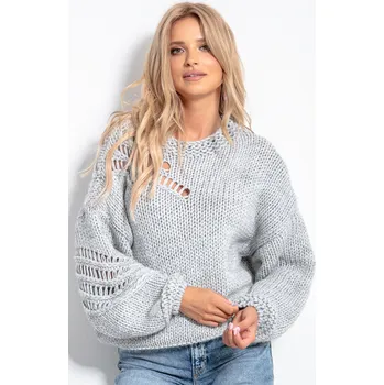 Dámský svetr Glara Dámský vlněný děrovaný svetr 579136