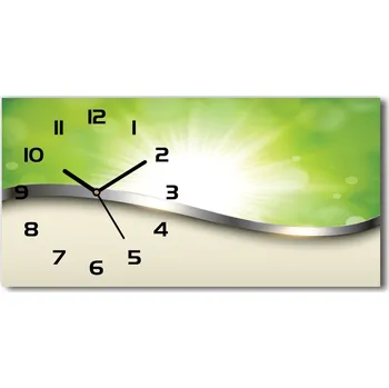 Hodiny Skleněné hodiny na stěnu Zelená abstrakce