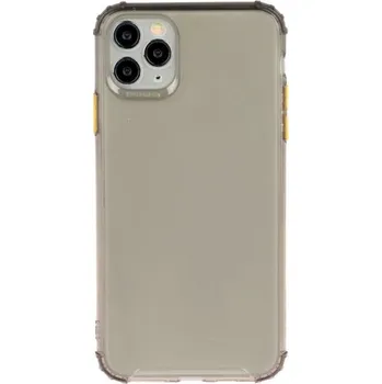 Pouzdro na mobilní telefon Transparentní kryt z měkkého plastu se zesílenými rohy pro iPhone 12 Pro Max - černý