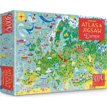 Desková hra Europe - Atlas and Jigsaw Puzzle (300 pcs)