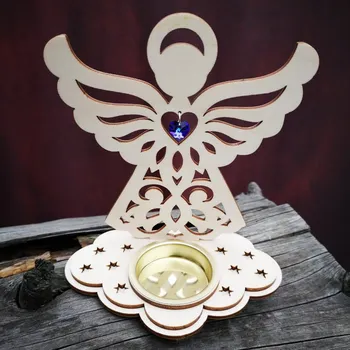 Vánoční dekorace Svícen – Anděl se srdíčkem (Swarovski) – Heliotrope