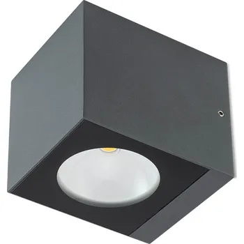 Venkovní osvětlení Redo 90101 Teko, šedé nástěnné exteriérové svítidlo se svícením dolu, 2x6W LED 3000K, výška 9,1cm, IP65